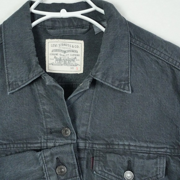 Levi Strauss & Co. Other - LEVI'S X Wellthread Trucker Jacket Embroidered Wave Washed Black Denim Jacket S